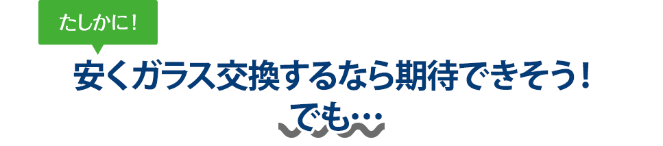 たしかに！ 安くガラス交換するなら株式会社ロードナインさんは期待できそう！でも…