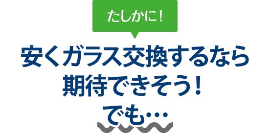 たしかに！ 安くガラス交換するなら株式会社ロードナインさんは期待できそう！でも…